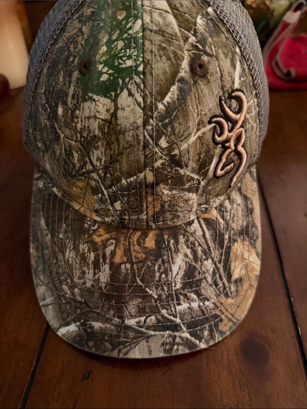 Browning Camo Mesh-Back Baseball Cap - Green/Brown